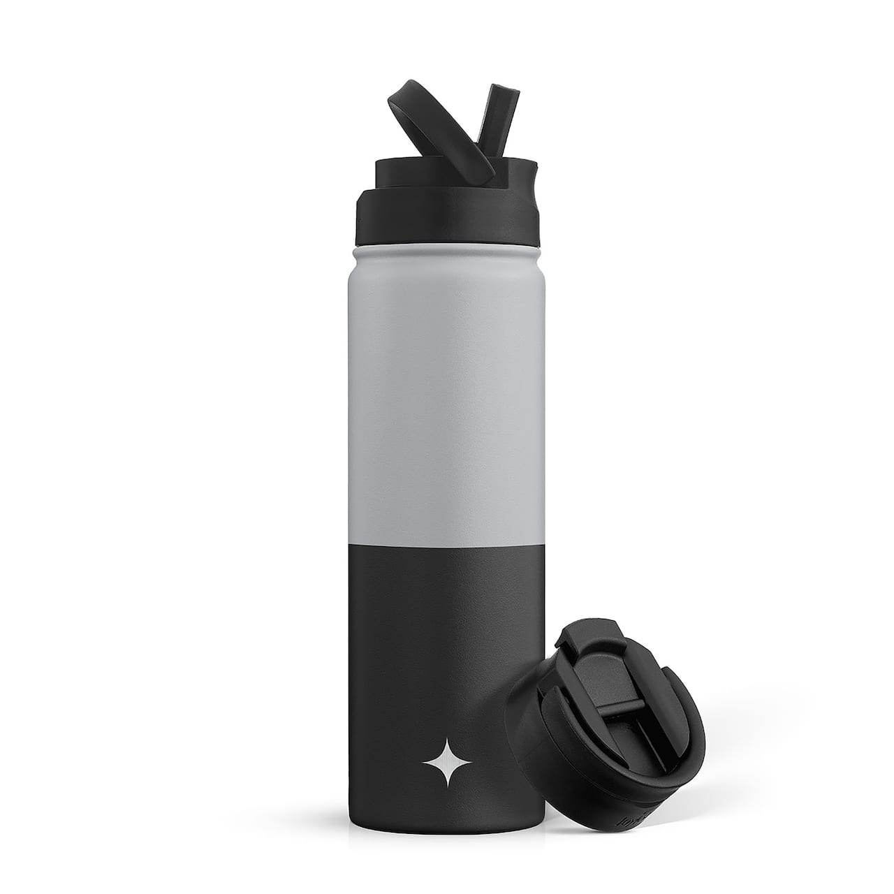 JoyJolt® 22oz. Triple Insulated Water Bottle with Flip Lid & Sport Straw Lid